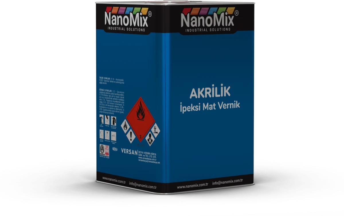 Nanomix Akrilik İpeksi Mat Vernik ürün ambalajı